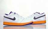 Nike耐克乔丹 一代篮球鞋紫橙黄低帮 男