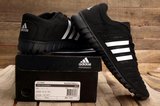 Adidas阿迪三叶草清风跑步鞋 2010新款超透气黑白 男