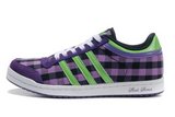 Adidas阿迪三叶草女子轻跑鞋 2010新款紫格子 女