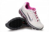 Nike耐克Air max跑鞋 2009皮面荔枝纹白紫色 女