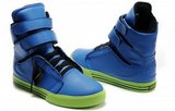 Supra滑板鞋 内增高跳舞鞋蓝绿色高帮 情侣