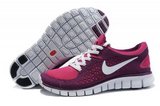 Nike耐克赤足跑鞋 2011新款free run 深红白 女
