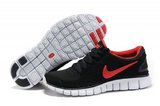 Nike耐克赤足跑鞋 2011新款free run 全黑红 男