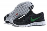 Nike耐克赤足跑鞋 2011新款free run 黑绿 男