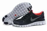 Nike耐克赤足跑鞋 2011新款free run 黑灰红 女