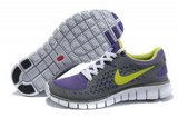 Nike耐克赤足跑鞋 2011新款free run 紫灰黄 女