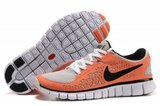 Nike耐克赤足跑鞋 2011新款free run 桔黑 女