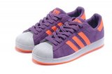 Adidas阿迪三叶草superstarII板鞋 2011夏季紫橙 情侣