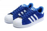 Adidas阿迪三叶草superstarII板鞋 2011夏季蓝白 情侣