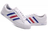 Adidas阿迪三叶草运动板鞋 2011新款无极3代白蓝红 男