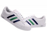 Adidas阿迪三叶草运动板鞋 2011新款无极3代白蓝绿 男