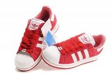 Adidas阿迪三叶草贝壳头板鞋 2011新款红白 情侣