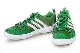 Adidas阿迪三叶草透气休闲鞋 2011新款0978沙滩鞋绿白 男