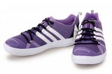 Adidas阿迪三叶草透气休闲鞋 2011新款0978沙滩鞋紫白 男