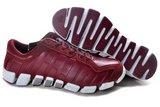 Adidas阿迪毛毛虫跑鞋 2011新款反毛皮酒红白 男