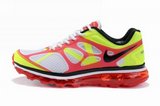 Nike耐克Air max跑鞋 2012全掌气撑红荧光绿 男