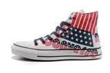 匡威国旗系列 美国2012新款龙年限量版帆布鞋高帮白蓝红 男女