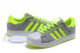 Adidas阿迪三叶草superstarII板鞋 2012新款白灰荧光绿 男女
