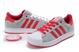 Adidas阿迪三叶草superstarII板鞋 2012新款白灰红 男女