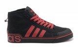 Adidas阿迪三叶草潮流帆布鞋 2012新款休闲板鞋高帮黑后色 男