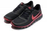 Nike耐克赤足跑鞋 2012新款5.0网面透气黑红 男