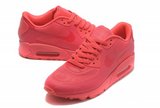 Nike耐克Air max跑鞋 90增高气垫大网眼透气红色 男女