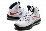 Nike耐克詹姆斯篮球鞋 2012新款10代白黑红 男