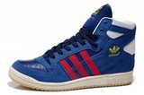 Adidas阿迪三叶草休闲板鞋 2012新款DECADE MID 时尚高帮蓝红 男