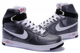 Nike耐克空军板鞋 2012新款Wmns Air Feather High整双头层皮黑白灰 女
