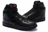 Nike耐克空军板鞋 2012新款Wmns Air Feather High整双头层皮黑色 女