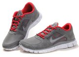 Nike耐克赤足跑鞋 2012新款RUN+3灰红 男