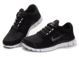 Nike耐克赤足跑鞋 2012新款RUN+3黑白 男
