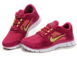 Nike耐克赤足跑鞋 2012新款RUN+3玫红 女