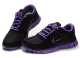 Nike耐克赤足跑鞋 2012新款RUN+3黑紫 女