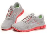 Nike耐克赤足跑鞋 2012新款RUN+3灰粉 女