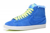 Nike耐克开拓者 2012冬款4代高帮加毛宝蓝 女 Nike耐克开拓者 2012冬款4代高帮加毛宝蓝 女