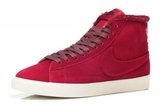Nike耐克开拓者 2012冬款4代高帮加毛酒红白 女 Nike耐克开拓者 2012冬款4代高帮加毛酒红白 女