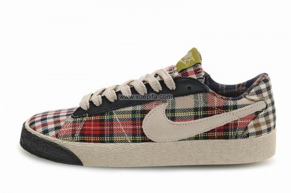 Nike耐克开拓者 2010新款blazer经典红黑格子 情侣