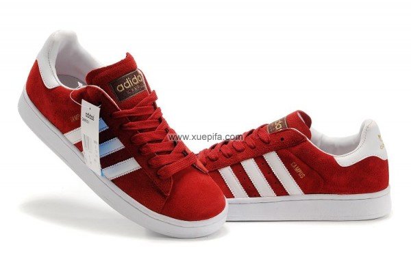 Adidas阿迪三叶草校园板鞋 2010新款红白 情侣