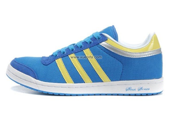 Adidas阿迪三叶草女子轻跑鞋 2010新款蓝黄色 女