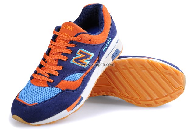 NewBalance新百伦1500跑步鞋 蓝桔色 情侣