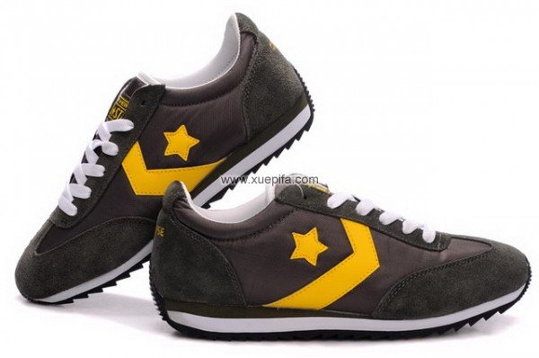 匡威休闲鞋 2010新款透气深绿黄低帮 男