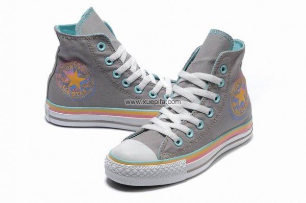 Converse匡威海外版 2011春夏错印系列灰色高帮 情侣