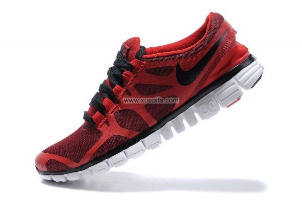 Nike耐克赤足跑鞋 2011新款3.0三代红黑 情侣