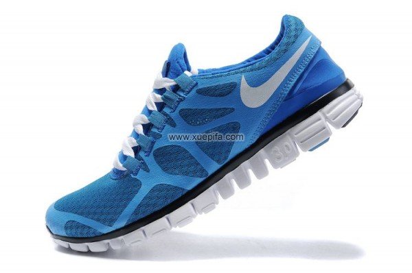 Nike耐克赤足跑鞋 2011新款3.0三代蓝色 情侣