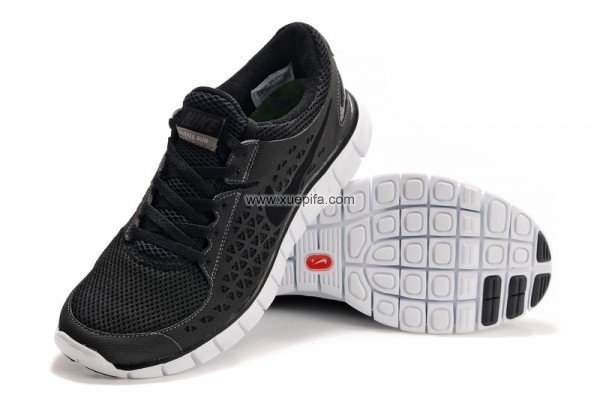 Nike耐克赤足跑鞋 2011新款free run鸟巢图案黑色 情侣