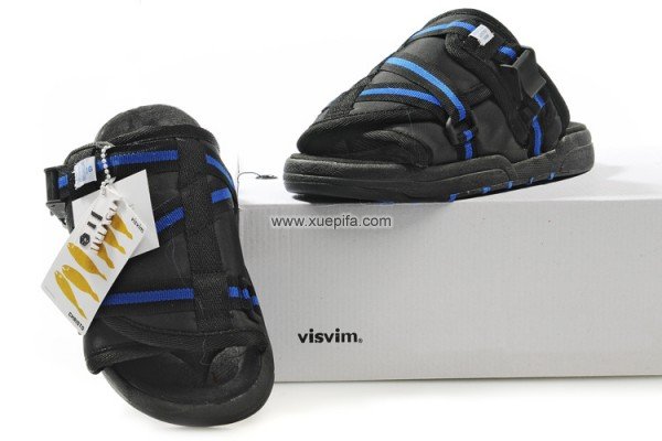 Visvim维维木陈冠希拖鞋 2011新款黑蓝带 男