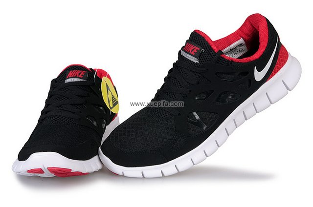 Nike耐克赤足跑鞋 2011新款free run 刘翔黑白红 男