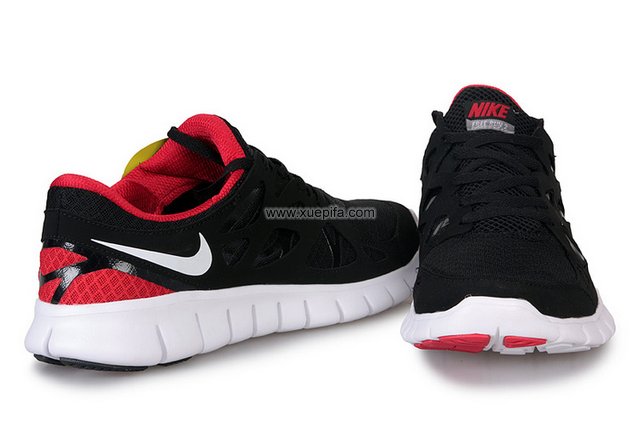 Nike耐克赤足跑鞋 2011新款free run 刘翔黑白红 男
