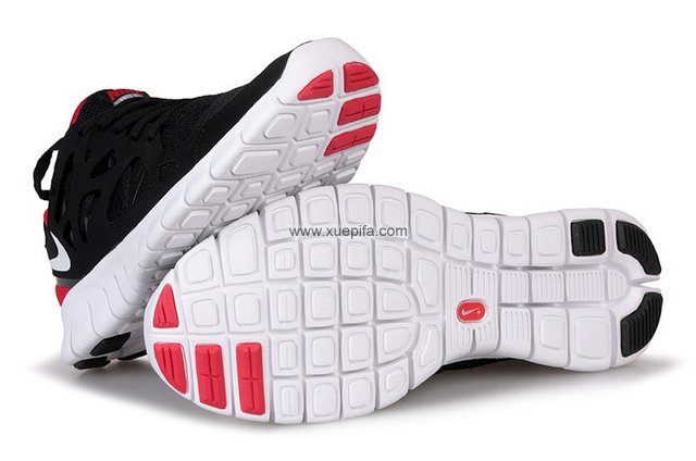 Nike耐克赤足跑鞋 2011新款free run 刘翔黑白红 男